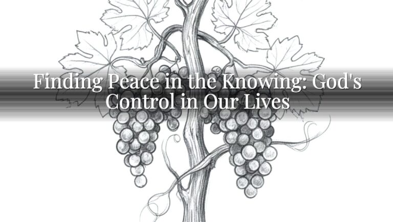 Finding Peace in the Knowing: God's Control in Our Lives