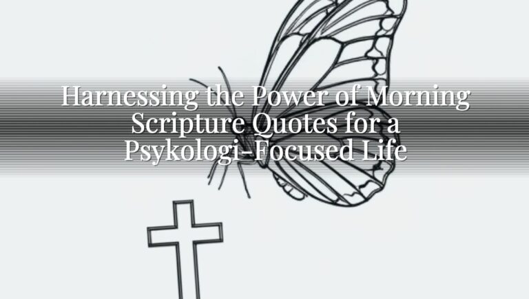Harnessing the Power of Morning Scripture Quotes for a Psykologi-Focused Life