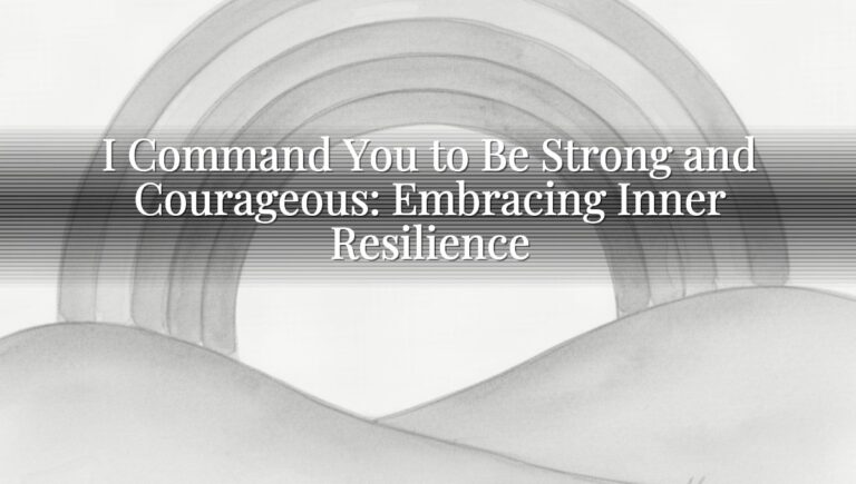 I Command You to Be Strong and Courageous: Embracing Inner Resilience