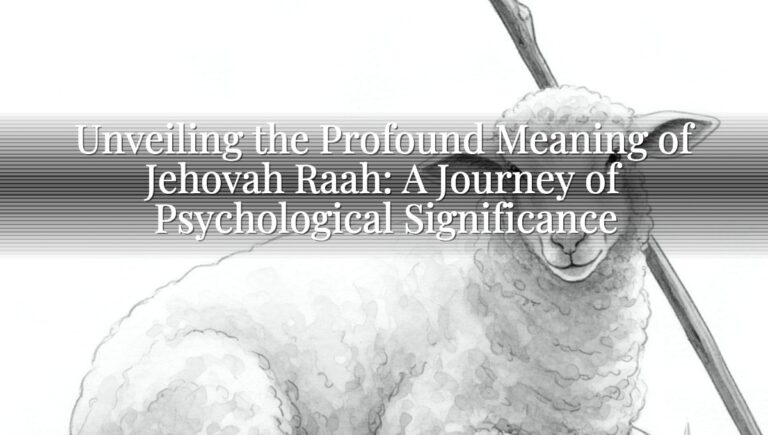 Unveiling the Profound Meaning of Jehovah Raah: A Journey of Psychological Significance