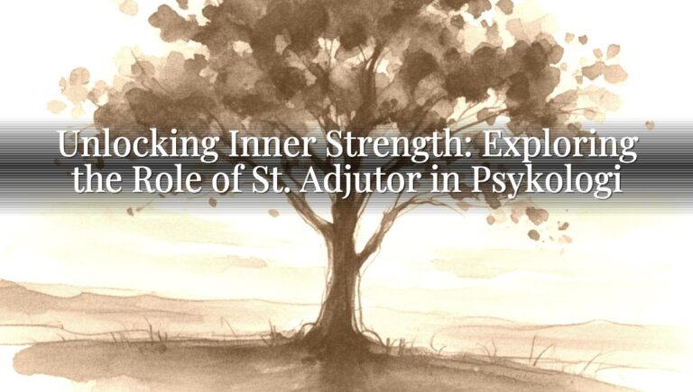 Unlocking Inner Strength: Exploring the Role of St. Adjutor in Psykologi