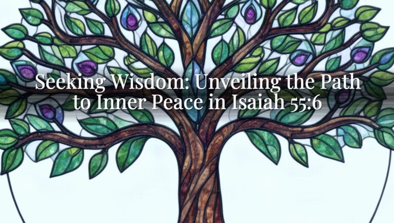 Seeking Wisdom: Unveiling the Path to Inner Peace in Isaiah 55:6