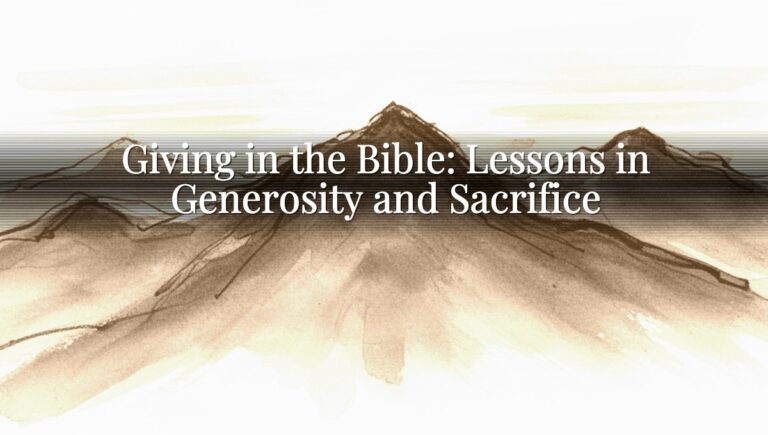 Giving in the Bible: Lessons in Generosity and Sacrifice