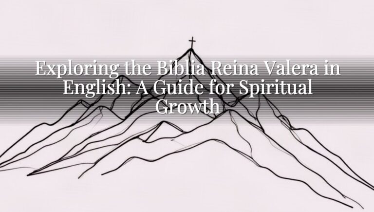 Exploring the Biblia Reina Valera in English: A Guide for Spiritual Growth