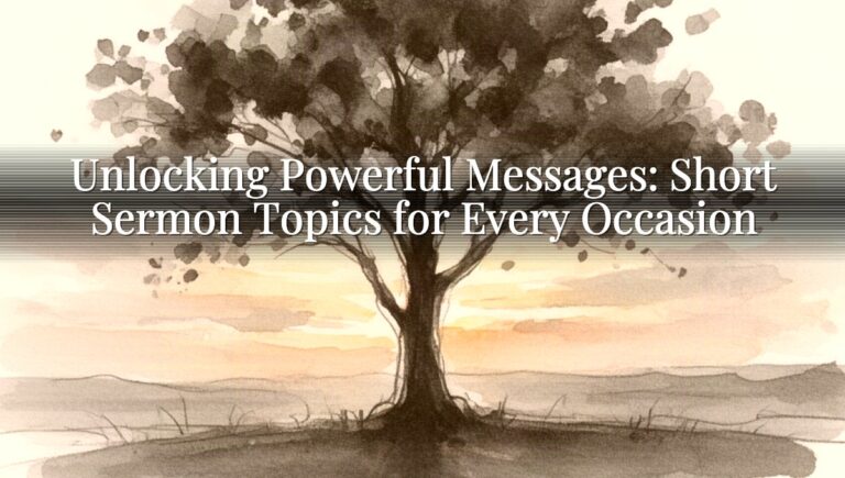 Unlocking Powerful Messages: Short Sermon Topics for Every Occasion