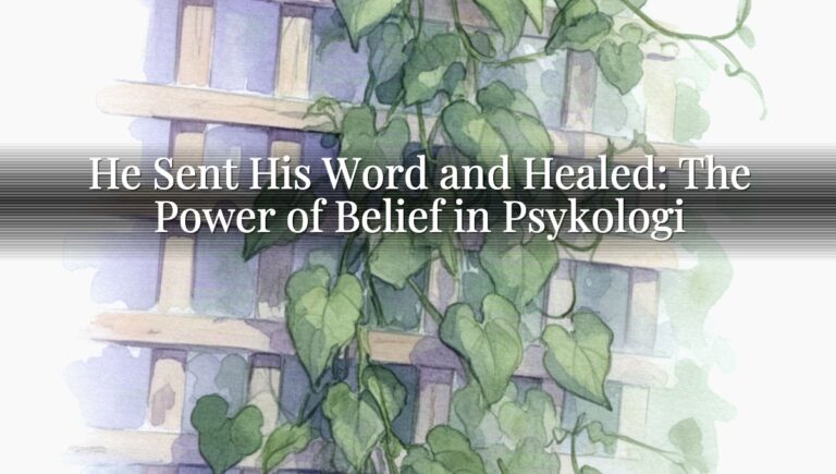He Sent His Word and Healed: The Power of Belief in Psykologi