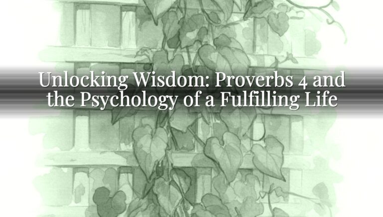 Unlocking Wisdom: Proverbs 4 and the Psychology of a Fulfilling Life
