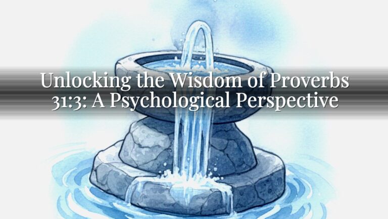 Unlocking the Wisdom of Proverbs 31:3: A Psychological Perspective