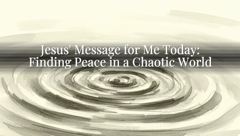 Jesus' Message for Me Today: Finding Peace in a Chaotic World