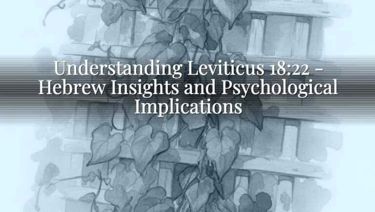 Understanding Leviticus 18:22 - Hebrew Insights and Psychological Implications