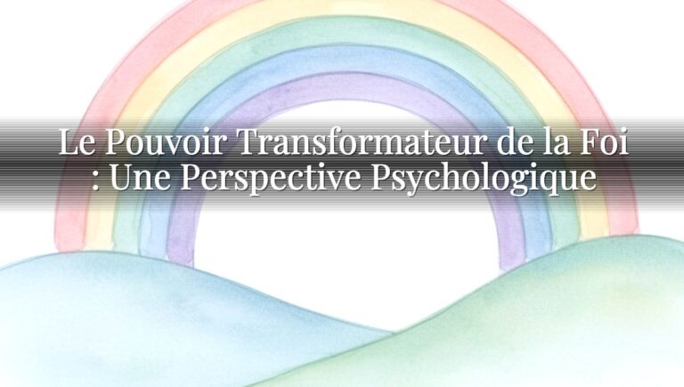Le Pouvoir Transformateur de la Foi : Une Perspective Psychologique
