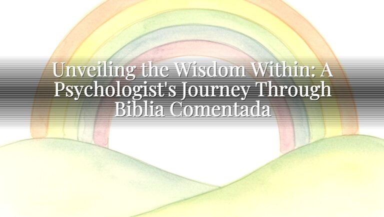 Unveiling the Wisdom Within: A Psychologist's Journey Through Biblia Comentada