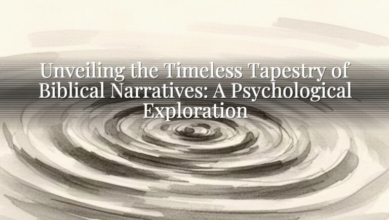 Unveiling the Timeless Tapestry of Biblical Narratives: A Psychological Exploration