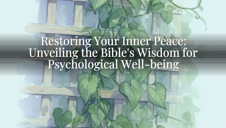 Restoring Your Inner Peace: Unveiling the Bible's Wisdom for Psychological Well-being