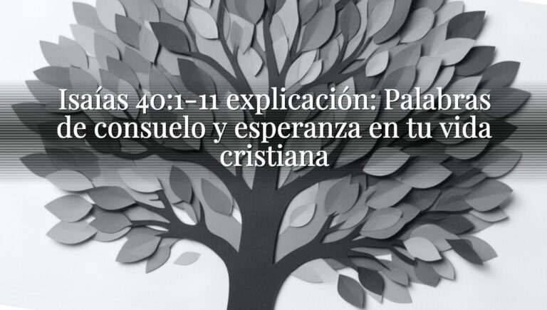 Isaías 40:1-11 explicación: Palabras de consuelo y esperanza en tu vida cristiana