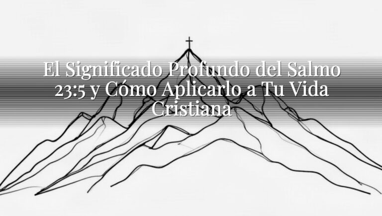 El Significado Profundo del Salmo 23:5 y Cómo Aplicarlo a Tu Vida Cristiana
