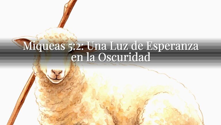 Miqueas 5:2: Una Luz de Esperanza en la Oscuridad