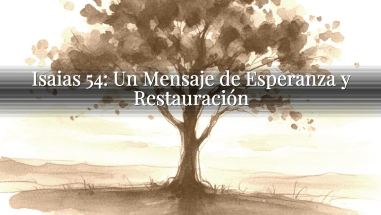 Isaias 54: Un Mensaje de Esperanza y Restauración
