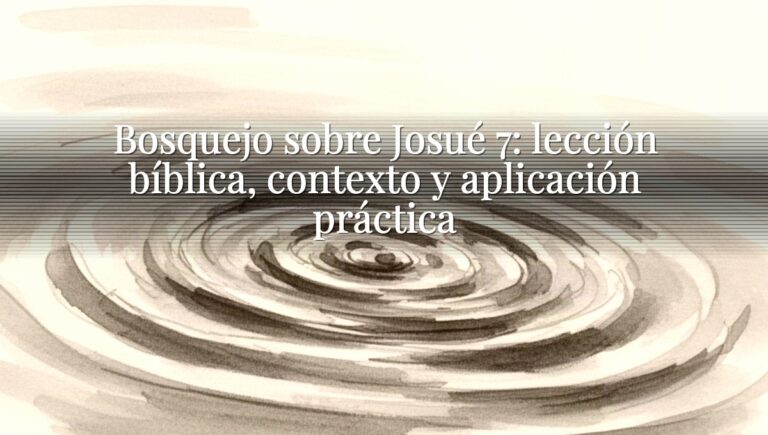 Bosquejo sobre Josué 7: lección bíblica, contexto y aplicación práctica