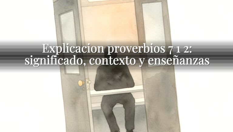 Explicacion proverbios 7 1 2: significado, contexto y enseñanzas