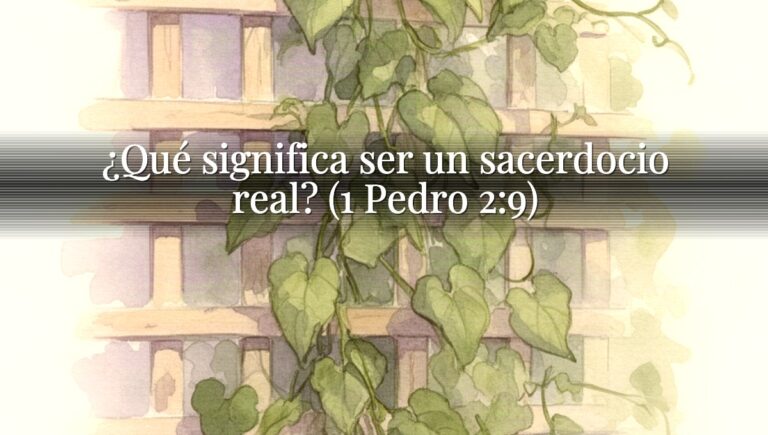 ¿Qué significa ser un sacerdocio real? (1 Pedro 2:9)